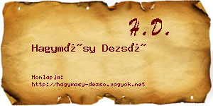 Hagymásy Dezső névjegykártya